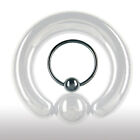 6mm CZARNY zacisk pierścień kulowy ucho przegroda intymna piercing klatki piersiowej gruby pierścień solidny