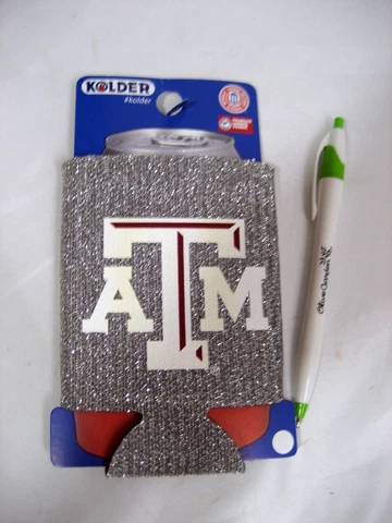 Collegiate Licensed Texas A&M 12oz Can Glitter Foam Koozie Cooler - CHOICE Cover