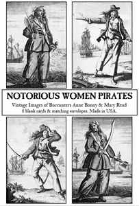 Damen Pirates Notecard Set. Vintage B&W Porträts von Anne Bonny & Mary Read - Bild 1 von 7