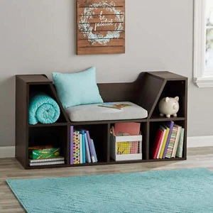 Reading Nook and Storage Bookcase, Dark Chestnut - Picture 1 of 5