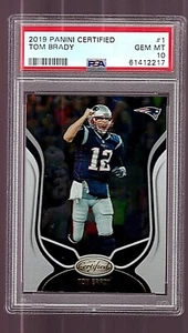 2019 PANINI CERTIFIED FOOTBALL CARD #1 TOM BRADY PSA 10 GEM MINT POP 8 PATRIOTS - Picture 1 of 5