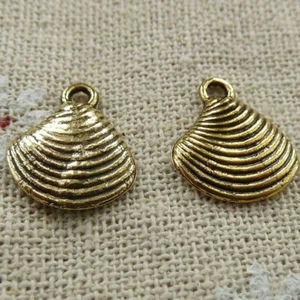 Envío Gratis 280 piezas Dijes de concha chapados en oro antiguo 15x13mm L-160 - Imagen 1 de 4