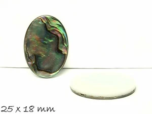1 ud. Cabujón, Abalón Nácar, Ovalado, 25 x 18 mm, Azul, Colorido - Imagen 1 de 1