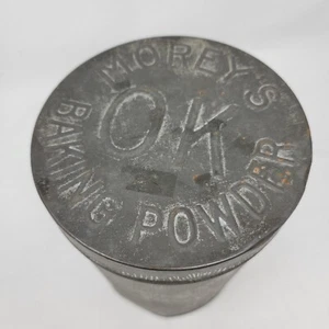 Vintage Antique Morey's OK Baking Powder Can Container 8" Distressed Old - Picture 1 of 7
