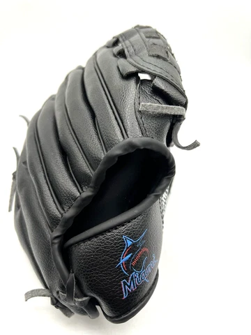 Miami Marlins MLB Baseball Mitt Unisex OSFA One Size Black Softball Sports New Cover