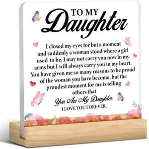 To My Daughter Engraved Free-Standing Acrylic Desk Ornament Birthday Gift - Picture 1 of 6