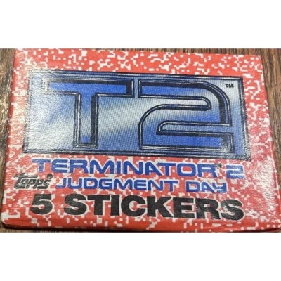 Terminator 2 Judgement Day 1991 Topps Sealed Pack 5 Stickers - Image 1 of 4