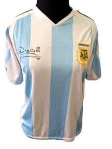VTG Argentina Diego 10 Maradona AFA Jersey Youth World Cup Signature Stripe M - Picture 1 of 8
