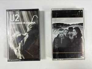 Vintage U2 Cassette Tapes The Joshua Tree & Wide Awake In America - Picture 1 of 2