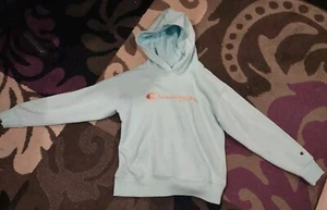 Champion Hoodie Girls Medium Aqua /Teal Sweatshirt Pullover - Picture 1 of 3