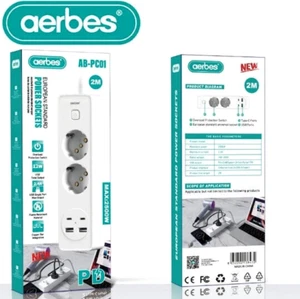 Ciabatta Multipresa Elettrica Interruttore 2 Prese Schuko con 2 USB-A e 2 USB-C - Foto 1 di 1