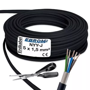 (1,99€/m) NYY-J 5x1,5 mm² - Erdkabel Starkstromkabel - Meterware - Wunschlänge - Bild 1 von 3