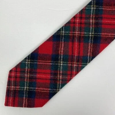 Vtg Pendleton Red Plaid Wool Tie USA Made 3 in wide 56 in long necktie Tartan - Image 1 of 4