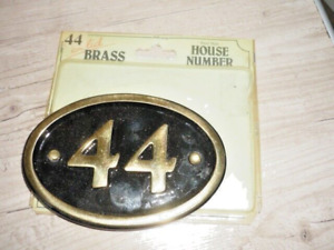 SOLID BRASS HOUSE NUMBER 44 PLAQUE
