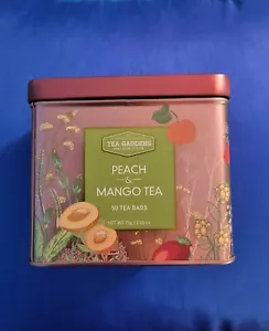 Peach Mango Tea Tin Perfect for Art Crafts Storage Metal Tin Only - Picture 1 of 1