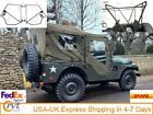 Soft Top For Jeep Willys M38A1/M38/CJ5 +Cross Bows+Door Frame- Olive Green/Black