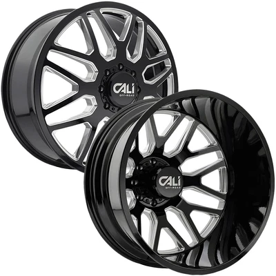 4-New 22" Cali Off-Road 9115D Invader Dually Wheels 22x8.25 8x6.5/8x165.1 Black - Image 1 of 3