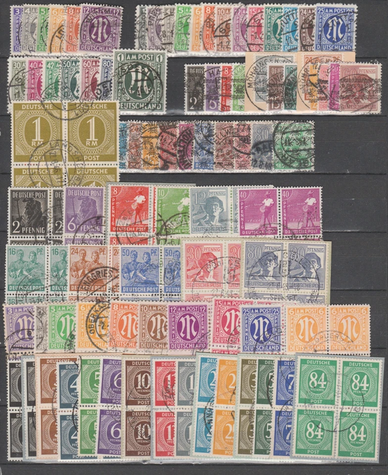 00235 Pzhdalamme Germany US and Britisch Zones used including blocks of 4 - Image 1 of 1