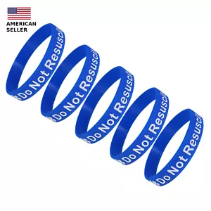 ⚕️ 5 Pack - DO NOT RESUSCITATE Silicone Medical Alert Bracelets Safety DNR - Picture 1 of 8