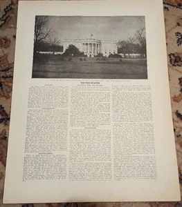 12" X 16" Antique 1924 WHITE HOUSE Print w United States History - Picture 1 of 7