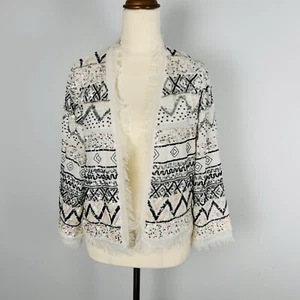 Ruby Yaya Sz Medium Women’s White Sequin Embellished Jacket - Picture 1 of 8