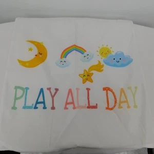Funda de almohada Play All Day habitación infantil luna arco iris estrella sol nube diversión nueva - Imagen 1 de 10