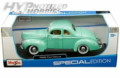 MAISTO 1:18 SPECIAL EDITION 1939 FORD DELUXE DIE-CAST LIGHT GREEN 31180 - Image 1 of 1