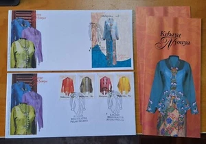 2002 Baju Kebaya Nyonya Peranakan Straits Settlement Stamp & MS FDC pair - Picture 1 of 6