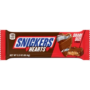 Snickers Hearts 24 count 2.2 oz Share Size Candy Chocolate - Picture 1 of 3