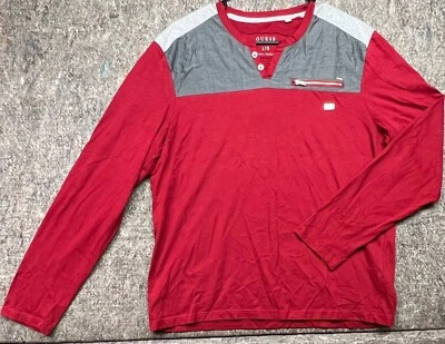 Guess Shirt Men Red Long Sleeve Size L - Image 1 of 4