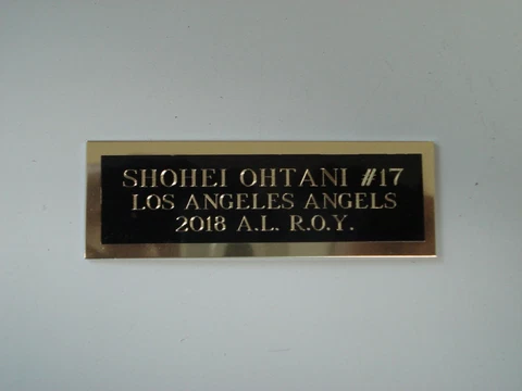 Shohei Ohtani Nameplate For A Baseball Card Plaque, Ball Cube Or Photo 1" X 3" Cover