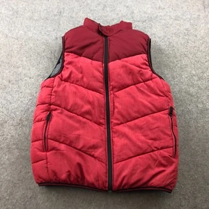 Jordan Vest Mens Medium Red Gray Puffer Pockets Casual * - Picture 1 of 14