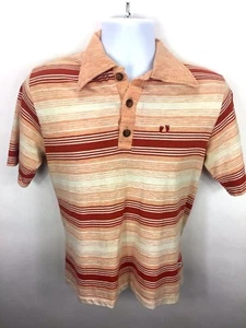 Vintage 70s 80s Hang Ten Gold Tag Mens Striped Polo Shirt Surf Skate Thin Beach - Picture 1 of 16