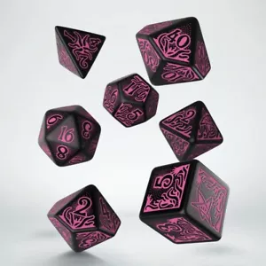 Q-Workshop BNIB Call of Cthulhu 7th Edition Black & Magenta Dice Set - Picture 1 of 1