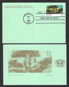 1985 US Boy Scouts # 2161 FDC 75th anniversary SOSSI postcard - Picture 1 of 1
