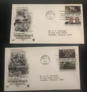 Cubiertas de primer día de EE. UU. Pocas cubiertas de la Segunda Guerra Mundial W-74 - Imagen 1 de 10