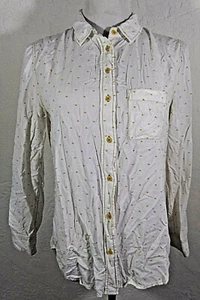 Banana Republic Damen Top Medium Knopfleiste Mehrfarbig Geometrisches Muster Dreieck Arbeit - Bild 1 von 5