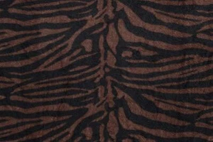 Luxury Double Sided Coral Cuddle Fleece Fabric Material - BROWN ZEBRA - Picture 1 of 1