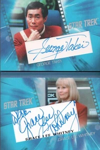 Tarjeta folleto de doble autógrafo Star Trek Inflexions, Takei/Whitney ACB2 - Imagen 1 de 2