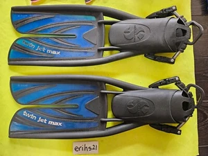 Scubapro Twin Jet Max Split Fins Small Blue / Black with Carry Bag - Picture 1 of 11