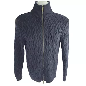 ETRO 100% Wool Thick Cable Knit Full Zip Cardigan Sweater S / M Italy $1095 - Picture 1 of 15
