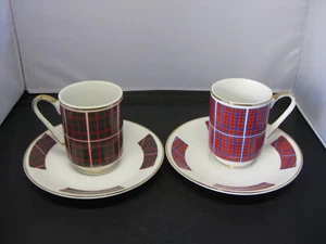 Pair vintage Japanese fine china cups and saucers - Picture 1 of 8