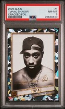2023 GAS Trading Cards Tupac Shakur 1 Cracked Ice Facsimile Signature /100 PSA 8