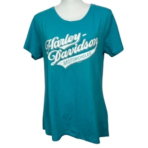 Camiseta Pullover Harley Davidson Motocicletas Militar Mujer Grande Color Verde Azulado” - Imagen 1 de 11