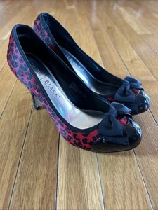 White House Black Market Naomi Calf Hair Red Leopard 4” Heels Shoes Women’s 7.5M - Picture 1 of 10