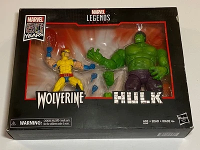 Marvel Legends 80 Aniversario Wolverine y Hulk Figura de Acción Paquete de 2 Juego de 6" Foto 1 de 4