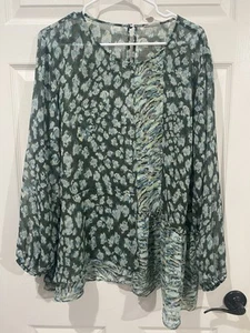 LOGO by Lori Goldstein Rayon Top with Multi Color 1X Plus Size Women’s Tunic - Picture 1 of 4