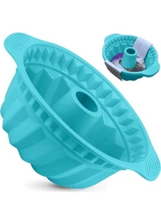 9,5 Zoll Silikon Kuchenformen Antihaft Geriffelt Kuchenform Stabiler Griff Kuchen 2er Pack - Bild 1 von 3
