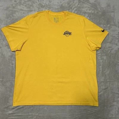 The Nike Tee Los Angeles Lakers Yellow Short Sleeve T-Shirt Stitched Men’s XXL - Image 1 of 4