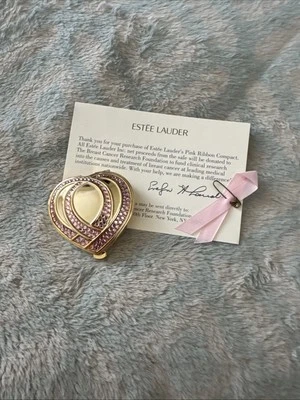 Estee Lauder Pink Ribbon Compact Lucidity Translucent Pressed Powder 1990's RARE - Image 1 of 4
